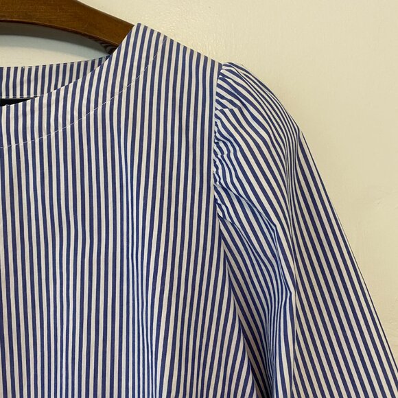 Gap Blue White Striped Long Pull Sleeve Pullover Top Womens Medium - Picture 2 of 7